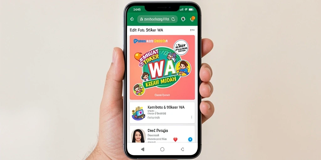 Antarmuka intuitif aplikasi Pembuat Stiker WA 3446.