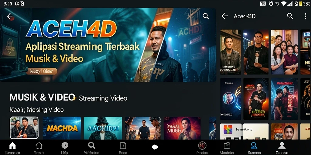 Tampilan antarmuka aplikasi ACEH4D dengan fungsi Streaming Video.