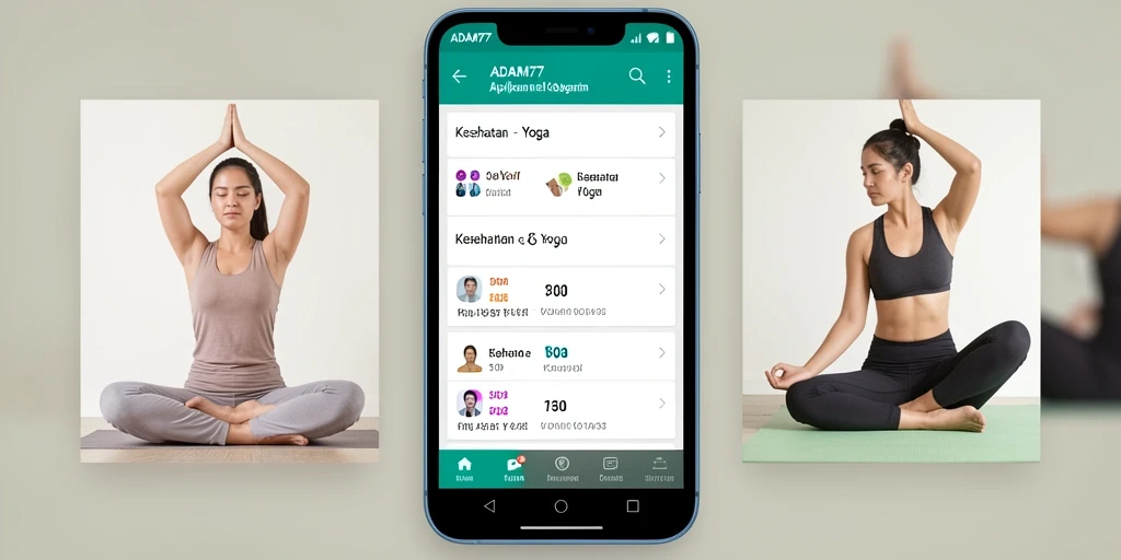 Antarmuka pengguna ADAM77 yang menampilkan sesi Yoga yang menenangkan.