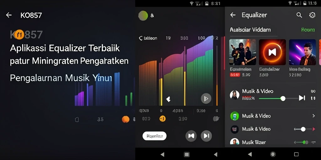 Tampilan antarmuka <strong>KO857</strong> yang sederhana dan fungsional untuk pengaturan Equalizer.
