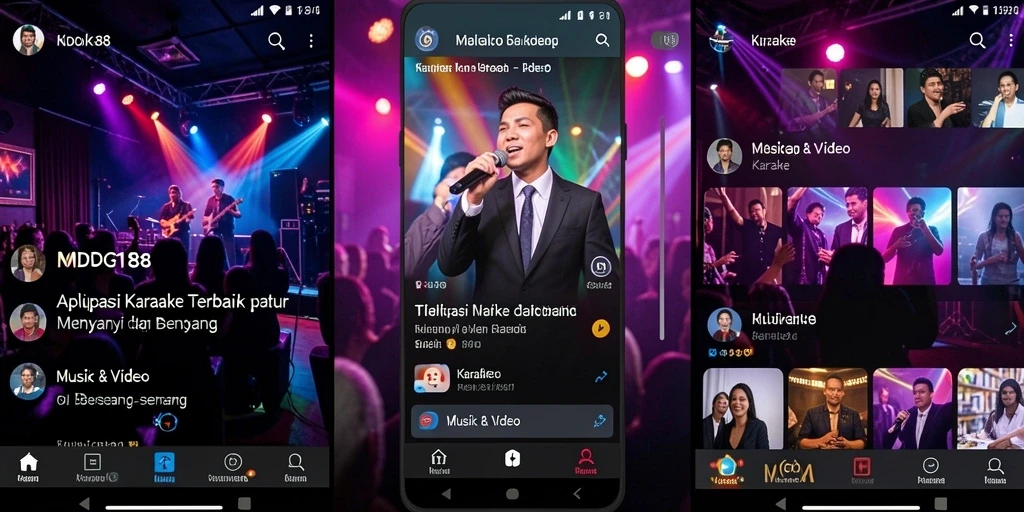 Tampilan antarmuka MDG188 dengan fitur karaoke yang menarik.