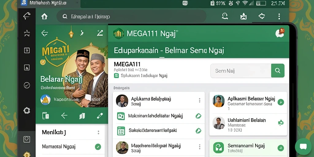 Tampilan antarmuka MEGA111 yang interaktif dan edukatif.
