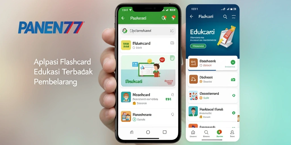 Tampilan antarmuka aplikasi Flashcard PANEN77 yang interaktif dan mudah digunakan.