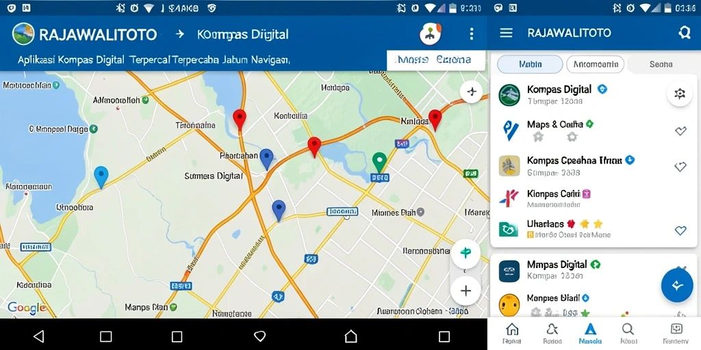 Screenshot utama RAJAWALITOTO menunjukkan antarmuka kompas digital yang jelas dan fungsional.