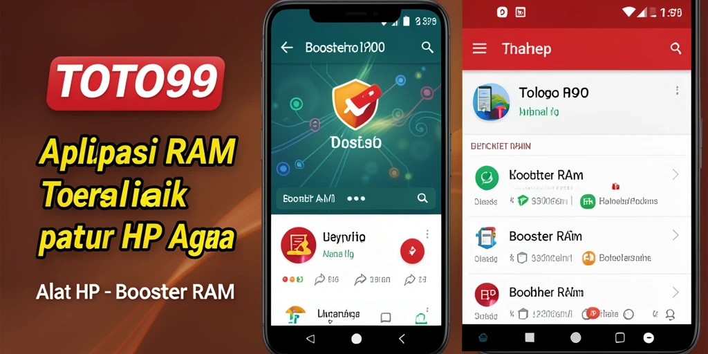 Screenshot aplikasi TOTO99 menunjukkan antarmuka dan fungsi pengoptimalan RAM.