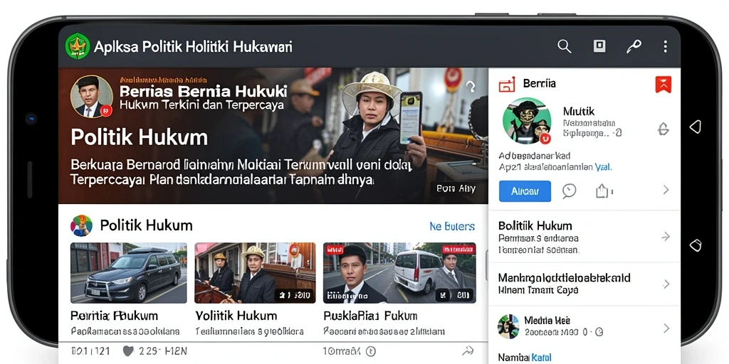 Antarmuka pengguna aplikasi V21 untuk berita Politik Hukum